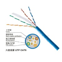 En vrac 305m/1000ft Cat6 UTP 24 AWG Câble 4 paires Ethernet Solide Cuivre Nu 23AWG Plénum 0.57mm UTP Cat 6e Communication Câbles Box