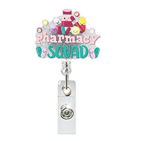 A-038 Porte-badge rétractable en acrylique en gros, porte-badge médical, porte-badge infirmière à paillettes amusant, cadeaux pour infirmières