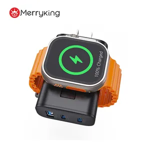 Custom Logo 3 in 1 Foldable PD Fast Charger Block 45W for Apple Charging Block with Built-in Watch Charger for iPhone