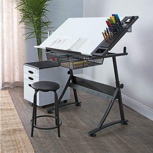 <span class=keywords><strong>Table</strong></span> <span class=keywords><strong>de</strong></span> <span class=keywords><strong>dessin</strong></span> d'ingénierie en bois, bricolage, hauteur réglable, bureau <span class=keywords><strong>de</strong></span> drapé à l'huile pour la maison, l'école - Product Image 5