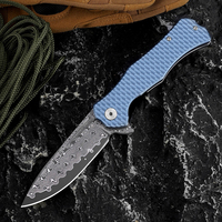 Couteau de poche Bochen 2026 de haute qualité, lame en acier Damas, couteau pliant de camping avec manche en alliage d'aluminium pour l'extérieur
