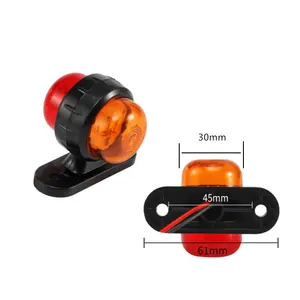 12-24V LED nhỏ hai mặt bật đèn tín hiệu màu đỏ hổ phách xe tải bên đánh dấu đèn