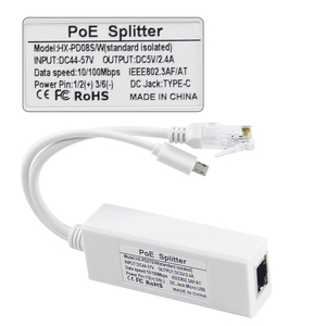 Divisor PoE 48V a 5V 2.4A USB Micro hembra 802.3af Divisor Poe 5V Gbit Rj45 Combinador - Product Image 4