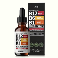 Complément alimentaire liquide de vitamine B organique, vitamine B1 B6 B12 halal, fournissant de l'énergie, gouttes de complexe de vitamine B liquide