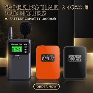 ระบบไกด์นำเที่ยวไร้สาย 2.4g สำหรับการประชุมระหว่างประเทศ โบสถ์ และอื่นๆ ใช้งานได้นานกว่า 30 ชั่วโมง - Product Image 2