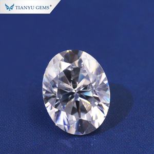 Wuzhou Tianyu อัญมณีเพชรโมอิสทรงรีตัดไม่มีสีสำหรับการตั้งแหวน - Product Image 5
