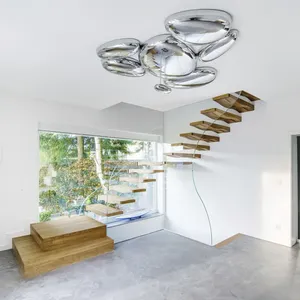 <span class=keywords><strong>Prima</strong></span> บันไดลอยน้ำแบบหรูหราราวบันไดกระจกแบบพรีเมี่ยมดีไซน์เรียบง่ายทันสมัยกำหนดขนาดได้เอง - Product Image 1