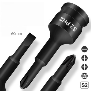 Portabrocas de impacto de 3/8 pulgadas, de una pieza, para destornillador, ranurado/Phillips/Pozidriv, neumático y de longitud extendida - Product Image 2