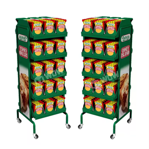 Exhibidor Metálico Personalizado de 5 Niveles para Papas Fritas y Snacks con Ruedas, Recubrimiento UV, Marca <span class=keywords><strong>WOW</strong></span>, Modelo WOWFSDU-207 - Product Image 5