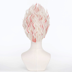 Pelucas de Cosplay Ainizi al por Mayor de 32 cm, Cortas, Blancas con Rojo Mezclado, Estilo Okarun de Dan Da Dan para <span class=keywords><strong>Hombre</strong></span> - Product Image 5