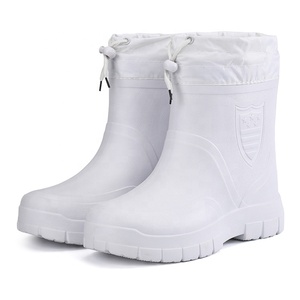 Chaussures <span class=keywords><strong>de</strong></span> travail antidérapantes et anti-huile <span class=keywords><strong>pour</strong></span> hommes, <span class=keywords><strong>bottes</strong></span> <span class=keywords><strong>de</strong></span> <span class=keywords><strong>pluie</strong></span> légères en EVA, <span class=keywords><strong>bottes</strong></span> <span class=keywords><strong>de</strong></span> <span class=keywords><strong>pluie</strong></span> courtes <span class=keywords><strong>chaudes</strong></span> en caoutchouc noir et blanc <span class=keywords><strong>pour</strong></span> l'hiver avec <span class=keywords><strong>chaussettes</strong></span> - Product Image 1