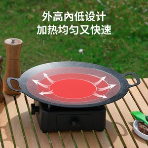 Maifan Stone Barbecue Grill Pan Round Non Stick Portable Outdoor Camping Grill For Meat Steak And Vegetables - Product Image 4