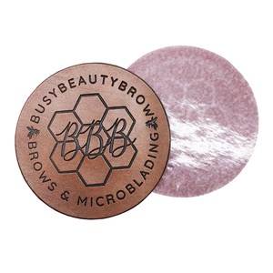 Chất lượng cao dập nổi da các bản vá lỗi tùy chỉnh thương hiệu logo da hat vá sắt trên - Product Image 3