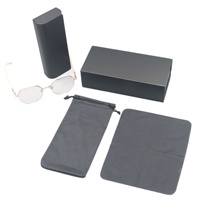 Lot de 4 étuis rigides pour lunettes avec couvercle magnétique, coffret cadeau anti-pression, logo personnalisé, OEM en stock