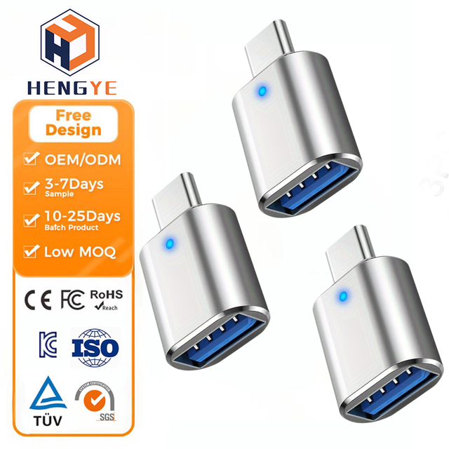 Wholesale Price Portable Colorful Mini Aluminum Alloy Usb 3.0 Type-C Micro Otg Cable Adapter