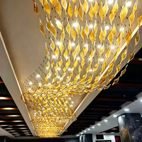 Lustre linéaire LED en verre anti-éblouissement, fabrication directe OEM ODM, pour hall d'hôtel, club, salle d'exposition