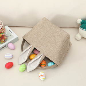 Cesta de Lino con Orejas de Conejo para Guardar Huevos de Pascua y Decorar el Hogar, Personalizable al por Mayor - Product Image 4