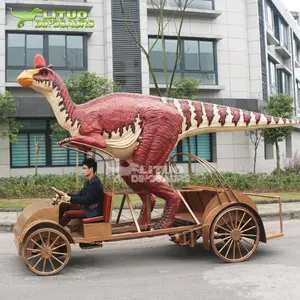Parc d'attractions Montrent Mécanique Dinosaure Décoration Dinosaure Chariot