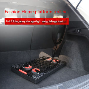 Simple Silencieux 150kgs Portable Robuste Pliable Industrielle Chariots En Plastique Quatre Roues Shopping Bagages Chariot Plate-forme Handcart - Product Image 5