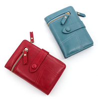 HARGA MURAH Dompet Benang Bordir Retro Laris Manis Dompet Pendek Gesper Warna Polos Dompet Koin Resleting untuk Wanita