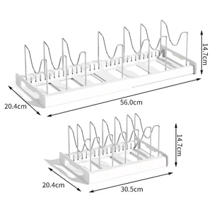 Extendable Non-folding <b>Dish</b> <b>Rack</b> Countertop Drainer Pot Lid Organizer Kitchen Storage Cabinet Single Tier Eco-friendly Powder - Product Image 4