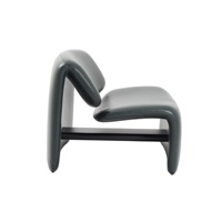 Fauteuil d'appoint sculptural de style Mid-Century Modern en cuir PU, en forme de M, pour salon, hôtel ou maison