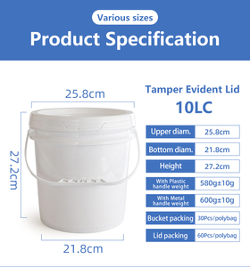 CINA PACK 20 Liter 5 Gallon Recyclable Eco-Friendly Plastic <strong>Bucket</strong> with One-way Air Valve for Hot <strong>Filling</strong> Paint - Product Image 3