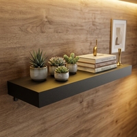 Étagère murale flottante moderne en bois avec rangement, étagère à vue dégagée au design discret, support mural compact pour armes à feu
