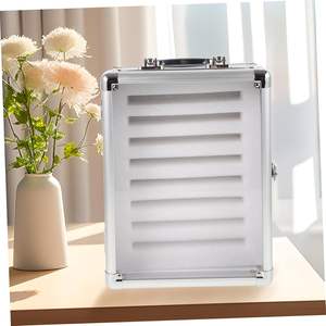 Elegante Caja de Almacenamiento para Teléfonos Celulares con Asa, de Aluminio Transparente, para Oficina y Escuela, con Cerradura - Product Image 5