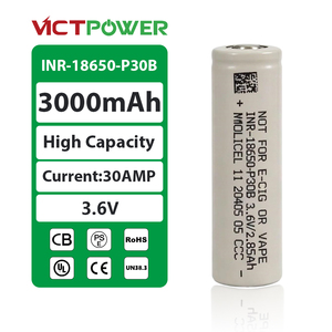 Wholesale Ultra-High Power Lithium Ion INR18650 P30B 30A 3000mAh <b>Flat</b> Top Molicel <b>Battery</b> for E-skateboards Electric Tools - Product Image 1