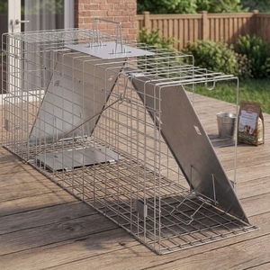 Cage piège <span class=keywords><strong>extra</strong></span> <span class=keywords><strong>large</strong></span> et robuste pour animaux, en acier galvanisé, capture et libération humaines de chiens errants, en treillis métallique. - Product Image 1