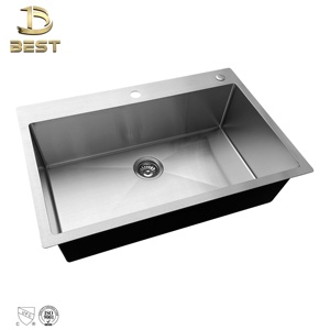 Évier de cuisine à cuve unique fabriqué à la main au Vietnam, en acier inoxydable SUS 304, accessoires inclus - Tarjas Y Lavaplatos Kitchen - Product Image 1