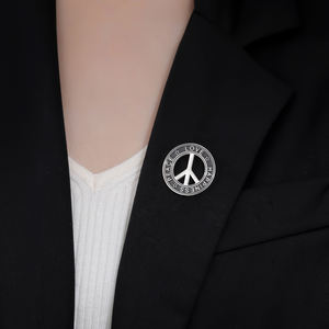 Broche symbole de l'amour et de la paix en acier inoxydable, épingle à revers pour femme et homme, accessoires de bijoux cadeau pour le pacifisme et la lutte contre la guerre - Product Image 4