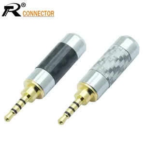 Stereo Jack 2.5mm 4 Poles Male Plug Carbon Fiber 4 Pin 2.5mm Stereo Plug Soldering Headphone Wire Connector für 6MM Cable