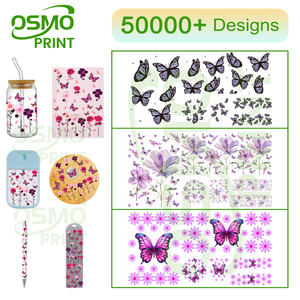 Autocollants papillons Osmo Factoroy en gros, 6-en-1, UV DTF, motif papillon pour gobelets en verre Libbey - Product Image 4
