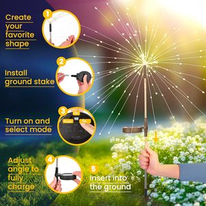 Luces Solares Decorativas para Jardín con Logotipo Personalizado, 120 LED, Paquete de 2, Luz Blanca Cálida, para Exteriores - Product Image 3