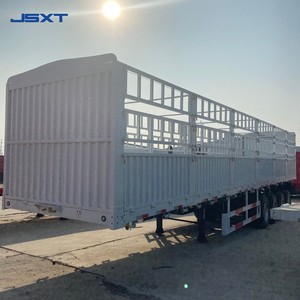 Semirremolque de Acero de <span class=keywords><strong>Segunda</strong></span> <span class=keywords><strong>Mano</strong></span> de <span class=keywords><strong>4</strong></span> <span class=keywords><strong>Ejes</strong></span> y 16 Ruedas, Remolque de Carga Completo con Barra de Tracción y Pared Lateral, Capacidad de Carga Máxima de 50T - Product Image 3