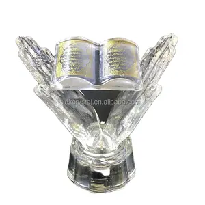 Islamic wedding favors crystal baptism return gift for religious quran book in hand crystal souvenirs