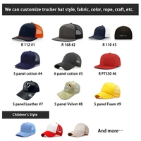 Gorra de béisbol de malla de 6 paneles, sin bordado, de alta calidad, snapback Richardson 112, gorra trucker personalizada.