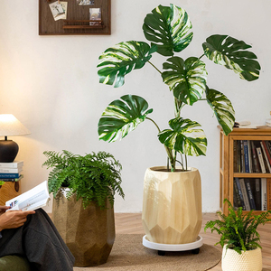 Pot de fleurs moderne <span class=keywords><strong>en</strong></span> argile de magnésie, léger, <span class=keywords><strong>en</strong></span> béton, grand, rond, pour extérieur, intérieur, balcon, jardin, décoration, fabrication OEM/ODM - Product Image 1