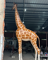 Statues de girafe en fibre de verre et résine, décor de jardin extérieur, taille réelle, art abstrait anime, personnalisées, colorées, en vente