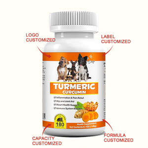 Comprimés de curcuma biologique OEM 180 Chews pour chiens, aide à la santé des hanches et des articulations, soutien à la santé cardiaque, stimulant du système immunitaire - Product Image 2