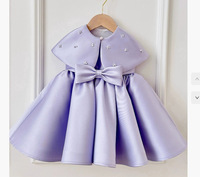 Nouvelle robe de soirée blanche élégante pour filles, robe de soirée blanche élégante pour bébé fille avec châle, robe de demoiselle d'honneur pour mariage