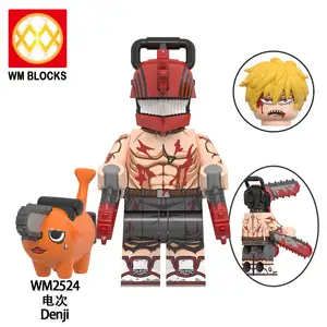 WM2523 WM2524 nouveau Anime tronçonneuse homme Denji Pochita diable Mini Action personnage blocs de construction Figure enfants jouets de collection Juguetes