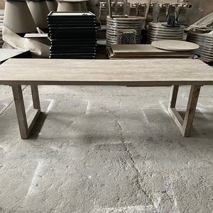 Muebles de Comedor, Mesa de Comedor Antigua Retro, Mesa de Comedor de Madera Maciza Reciclada para 8 Personas, para Cocina - Product Image 2