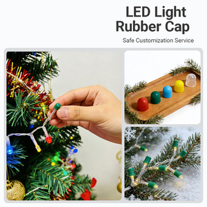 क्रिसमस के पेड़ के लिए xinhua सिलिकॉन कस्टम उत्पाद एलईडी लाइट एंटी-धूल मुक्त नमूने कस्टम प्लान रबर कैप - Product Image 6