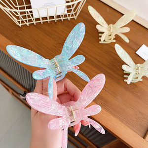 Acide acétique Moyen Papillon Pince À <span class=keywords><strong>Cheveux</strong></span> 9.5cm Acétate <span class=keywords><strong>Libellule</strong></span> Femme Pince À <span class=keywords><strong>Cheveux</strong></span> Haute Qualité Demi Attaché <span class=keywords><strong>Cheveux</strong></span> Grip Clip - Product Image 2