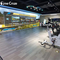 Nouveaux jeux sportifs interactifs, vélo d'intérieur dynamique AR avec projecteur vidéo, simulateur de cyclisme