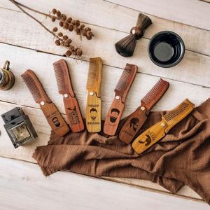 Peigne à cheveux en bois pliable et antistatique, personnalisable avec gravure de nom, idéal pour le maquillage – Vente en gros - Product Image 3