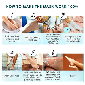 Exfoliating मृत त्वचा फीट पेडीक्योर मुखौटा छीलने पैर मुखौटा पैर देखभाल - Product Image 5